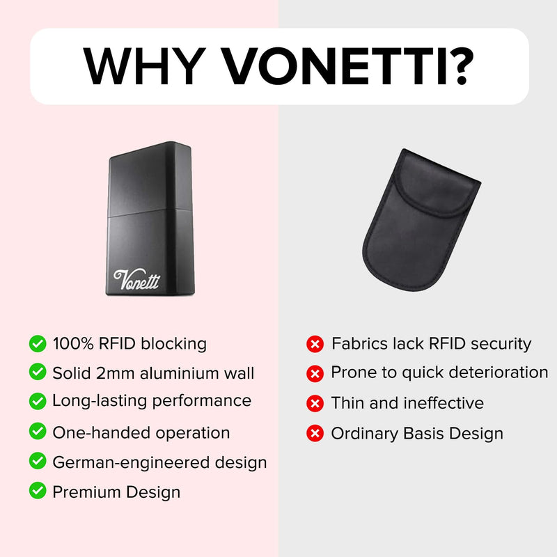 VONETTI Grande Faraday Box for Car Keys RFID Blocking Pouch Anti-Theft Key Fob Protector Key Case Car Key Signal Blocker Box Key Holder Car Accessories Interior Faraday Pouch for Key Fob Security Box