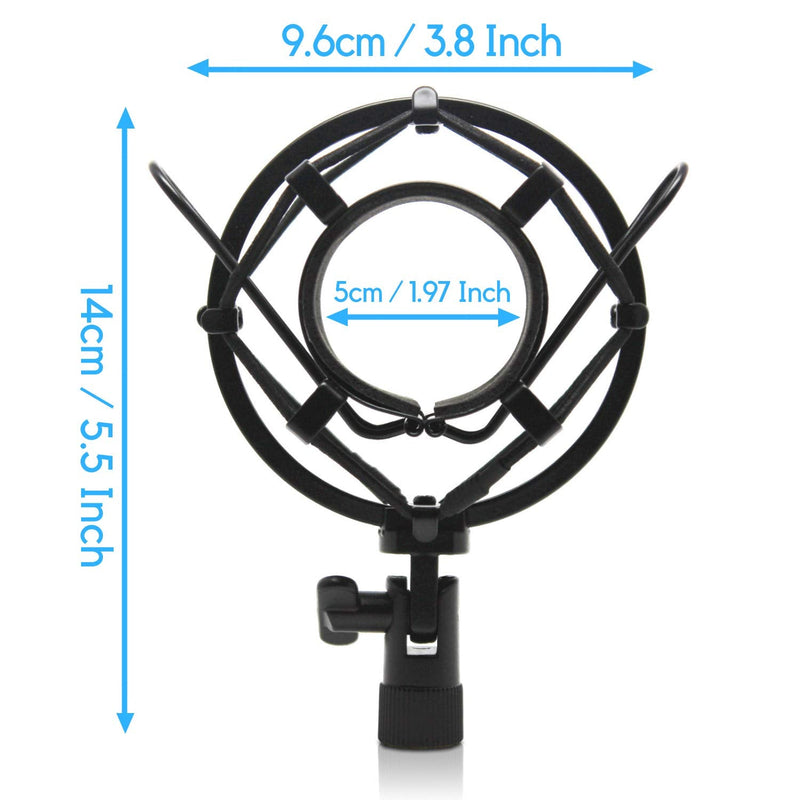 [AUSTRALIA] - AT2020 Foam Windscreen with Shock Mount by Vocalbeat - Mount Made from Quality Materials to Eliminate Vibrations - Acoustic Foam Act as a Pop Filter for your Mic - Black Bundle 