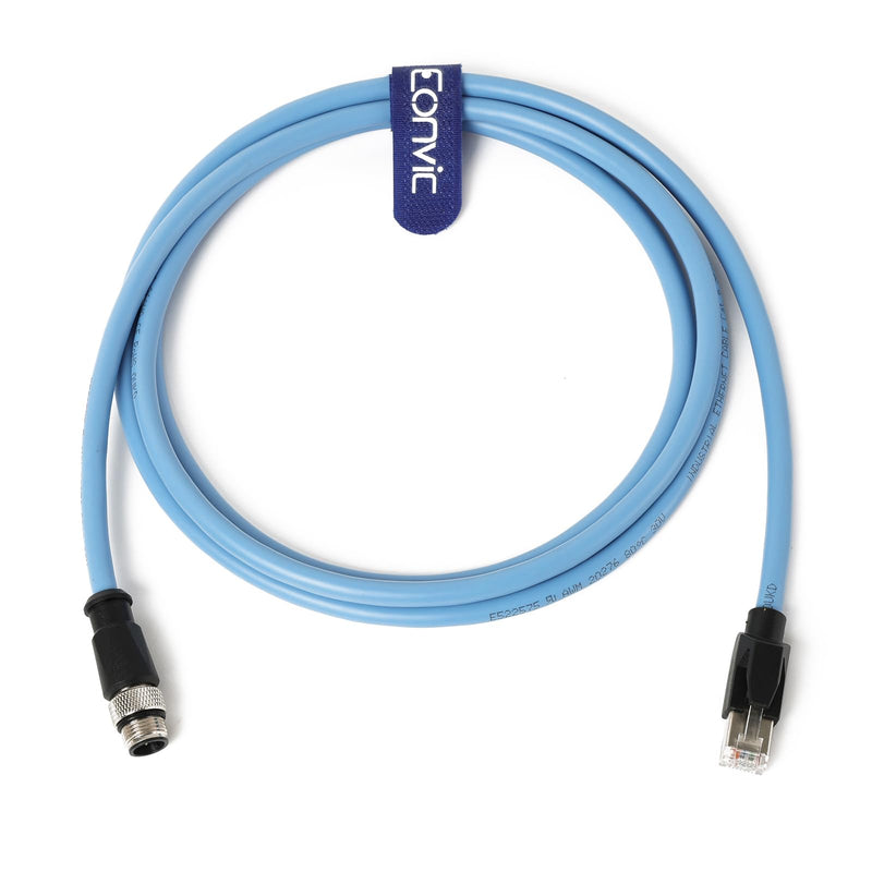 Industrial M12 4 Pin Male D Code to RJ45 High Flex Cat6 Shielded Waterproof Ethernet High-Speed Data Transfer Cable POE PROFINET/EtherNet 5M 4pin male D code-RJ45