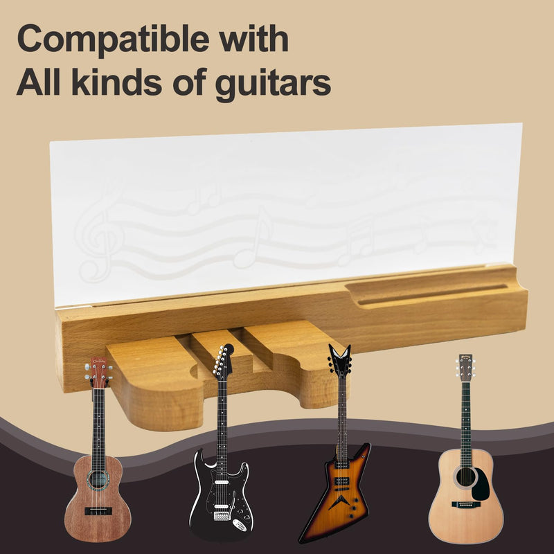 [AUSTRALIA] - ArtBeek Guitar Stand Wall Mount, Solid Wood Guitar Holder Hanger Shelf with Pick Organizer for Electric Bass Ukulele Gift for Music Guitar Players Guitarist 