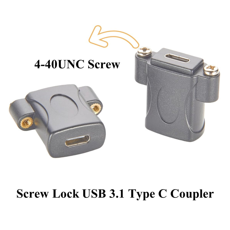 Screw Panel Mount USB 3.1 Type C Coupler Converter 10Gbps USB C Female to Female Gender Changer 100W Pass Through Bulkhead Extender Socket Connector for Data Transfer Charging (5PCS) 5PCS