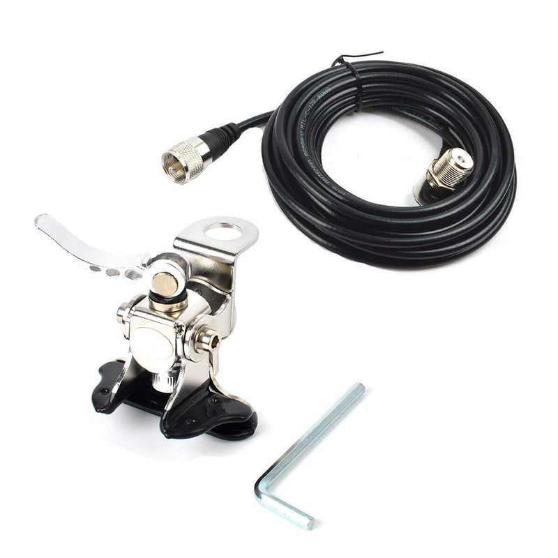 [AUSTRALIA] - UAYESOK Car Antenna Mount Bracket Clip Trunk Lid Hatchback Mobile Radio Antenna Mount Base with 5M/16.4ft SO239 to PL-259 RG-58 Coax Cable for Vehicle Car HAM Radio Antenna 