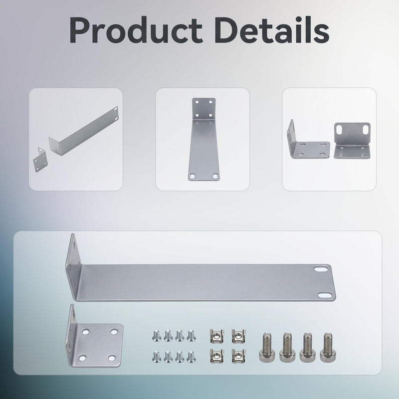 Rack Mount Kit Compatible for Ubiquiti Switches, 1U Rack Ears for US-8-150W UniFi Switch 8 Port and for EdgeSwitch ES-8-150W Switch 8 Port
