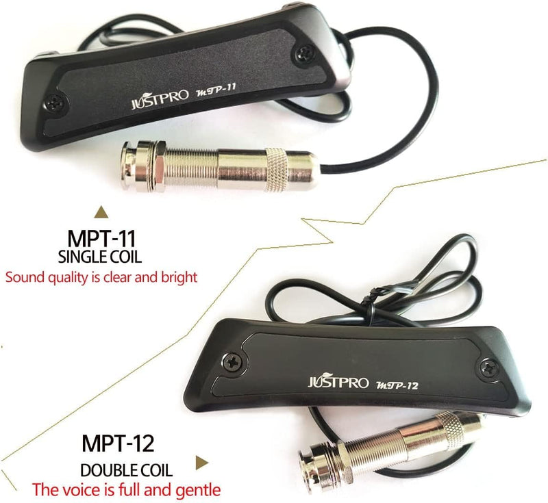Acoustic Guitar Pickup, Humbucker Magnetic Passive Sound-Hole Guitar Pickups with Audio Output for Acoustic Guitar Double Coil Black
