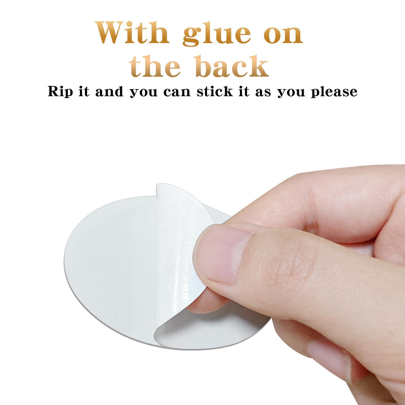 Elliptical Mirror Decal for Smartphone，Stick-On Make up Mirror Sticker on Phone Case Back，Mirror Phone Charm （2 Pack ） elliptical