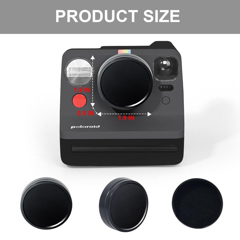 [AUSTRALIA] - WOGOZAN Lens Cap for Polaroid Now Gen 3, Now+ Gen 2/3rd Instant Camera, Lens Cover for Polaroid, Aluminum Alloy Lens Cap & Inner Cushioning Sponge with Storage Bag (No Camera) - Black 