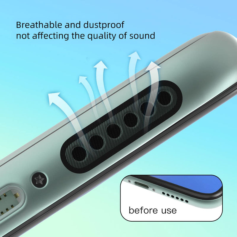 48PCS Universal Phone Speaker Dust Protector Cover Mesh Stickers Compatible with iPhone 15 Pro Max, iPhone 14, 13, 12, Samsung Galaxy S23-S20, Included Cleaning Brush & Tweezer