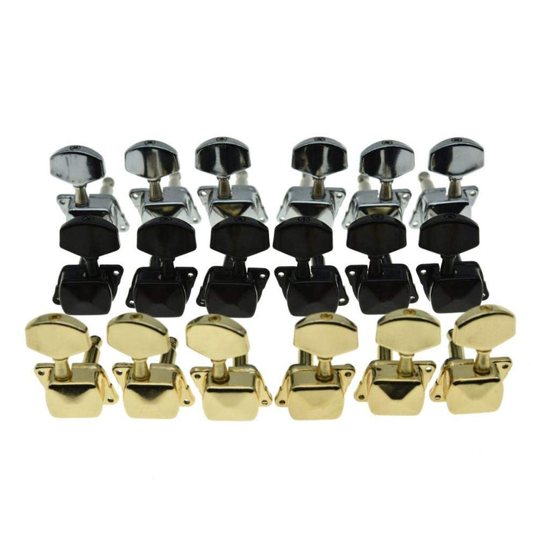 KAISH 3x3 Semi-Closed Guitar Tuning Keys Guitar Tuners Machine Heads for Acoustic or Electric Guitars Chrome