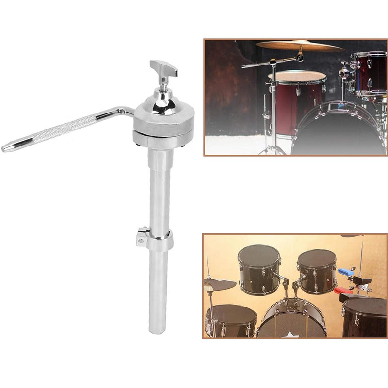 Tom Drum Mount Bracket Single Tom Holder Stand for Jazz Drum Set, L-Rod Long Tom Arm Ball Clamp Mount Tom Drum Holder Drum Arm Stand Rack Mount Percussion Drum Set Hardware