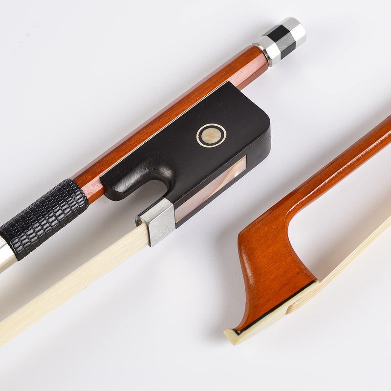 Brazilwood Ebony Violin Viola Cello Bow Full Size Ebony Frog with Natural Horsehair (Cello bow 4/4) Cello bow 4/4