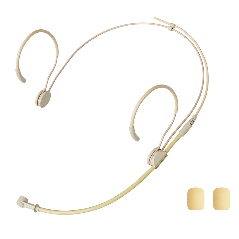 J K MIC-J 069 Earhook Headworn Microphone Unidirectional Mic Compatible with Sennheiser Wireless Bodypack Transmitters - 1/8" Locking Screw Connector