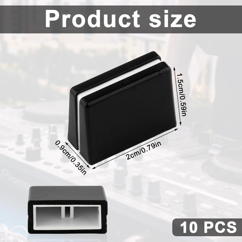 10pcs Fader Caps, Fader Caps Mixer Slider Fader Knobs for Pioneer DJM350, 400, 500, 700, 750, 800, 850, 900NEXUS, 900SRT, 900NXS2, 2000, 2000nexus Easy to Install (Black)