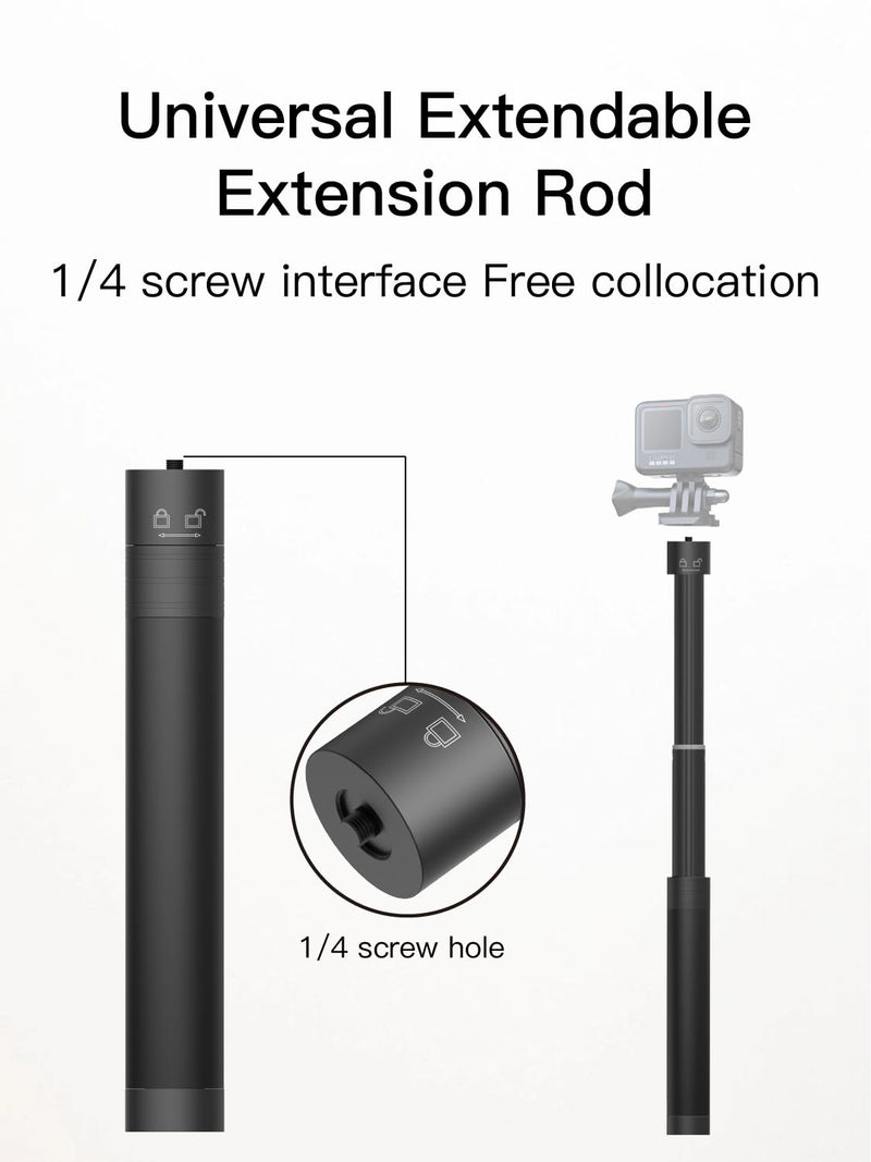 Gimbal Extension Rod, 29" Extension Pole for DSLR Cameras, Adjustable Selfie Stick with 1/4 Screw Interface, Compatible with a Range of Handheld Gimbal and Other Universal Interface Devices