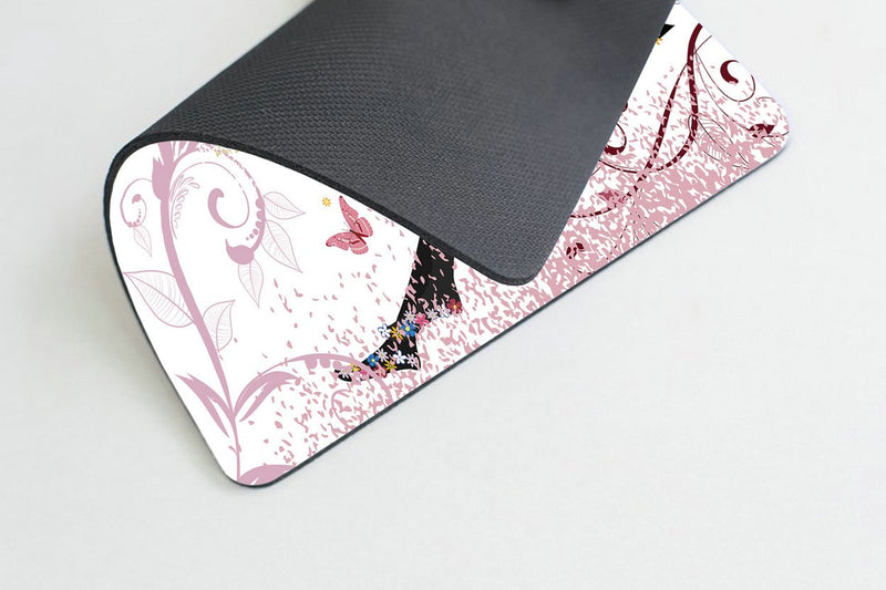 Smooffly Butterfly Girl Mouse Pad,Pink Butterfly Beautiful Girl Non-Slip Rubber Mouse pad Gaming Mouse Pad SM-11