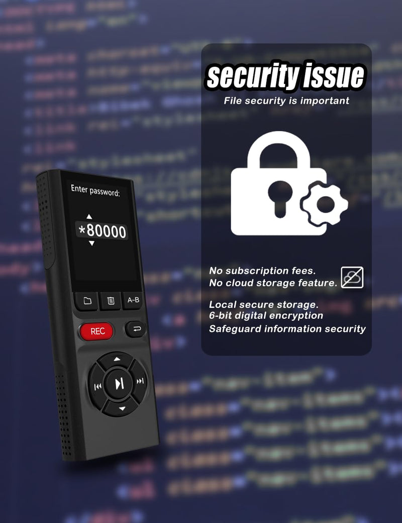[AUSTRALIA] - 64GB Jaswill Digital Voice Recorder with Playback Long Battery 2-inch Screen MP3 Audio Recording for Meetings Lectures and Interviews Portable USB Recording Device with Voice Activation 