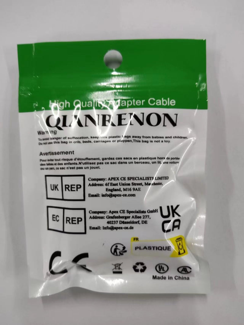 QIANRENON Mini XLR to TRS 3.5mm Wireless Microphone Connector 3Pin Mini XLR Female to Locking TRS 3.5mm Female Headphone Stereo Adapter Mini XLR to Locked 1/8 Balanced Audio Socket, for Lavalier Mic F-F