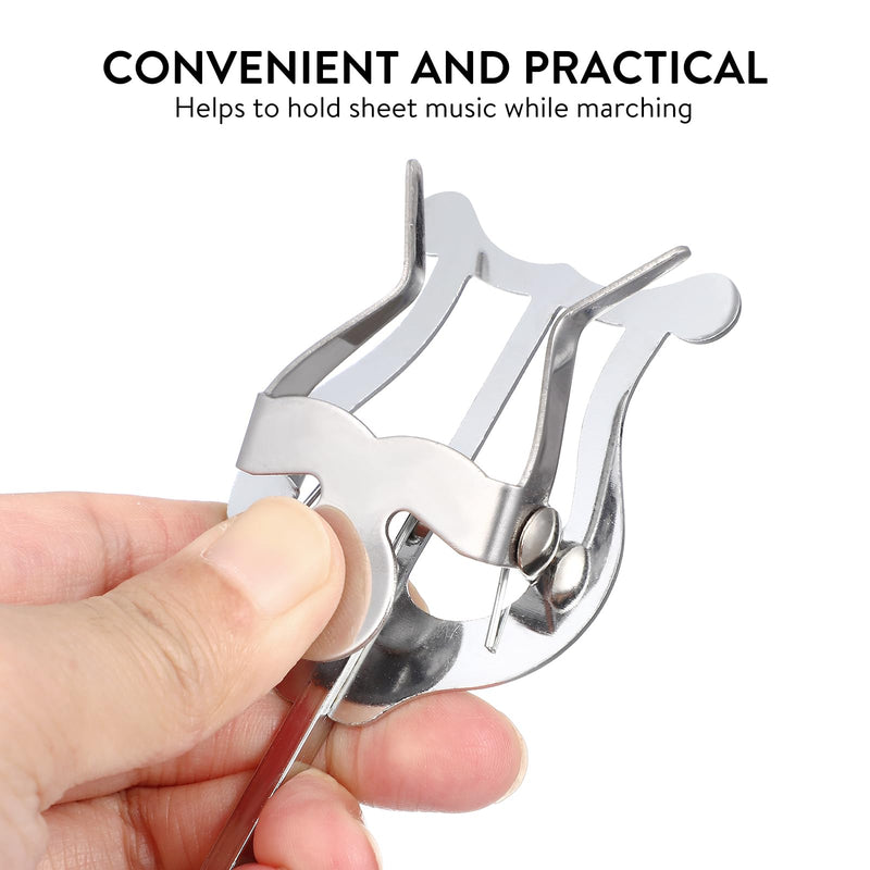 Clarinet Music Holder,Music Lyres(,Trumpet Trombone Sheet Music Clip Lyre Sheet Music Clamp-On Holder Trumpet Lyre Clarinet Lyre For Music Beginners Bands-Silver