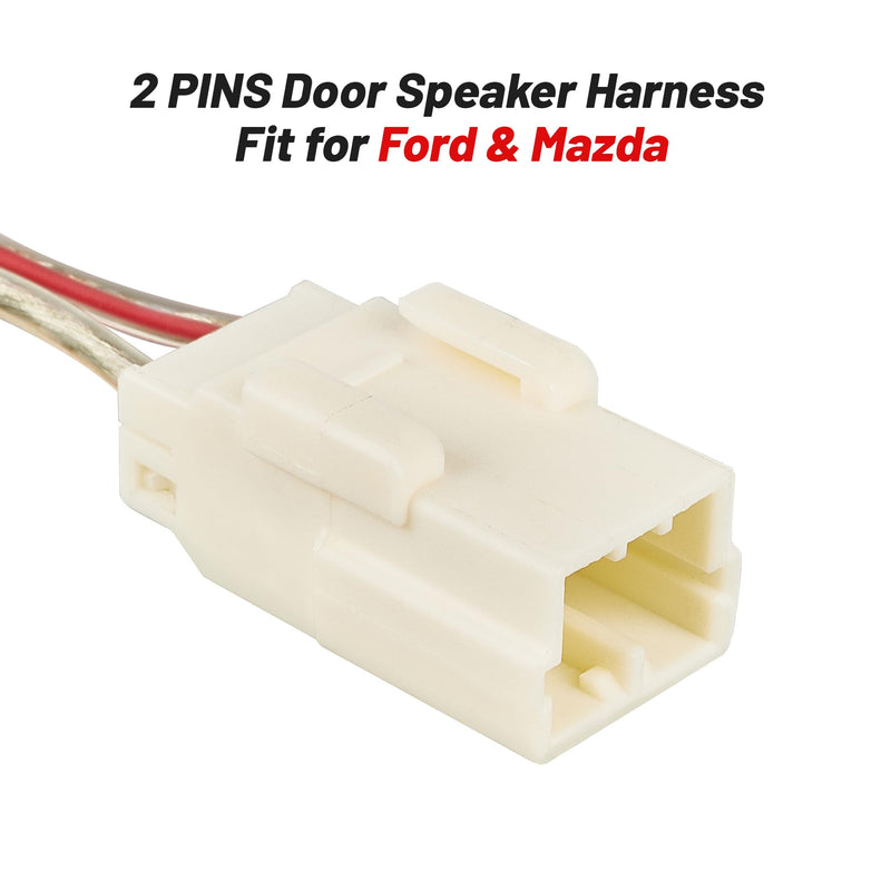 RED WOLF Door Speaker Wiring Harness Adapter 2 PCS Replacement for 2002-2019 Jeep Wrangler JK, Chrysler, Dodge Vehicles Install Aftermarket Front Rear Door Speaker Wire Cable Plug Connector