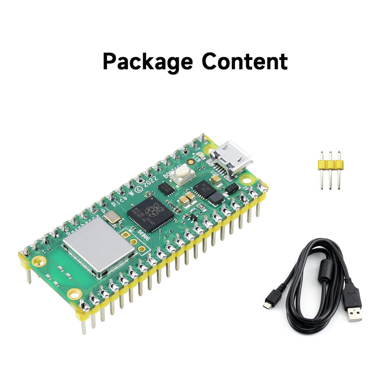 Pre-Soldered Raspberry Pi Pico W RP2040 Microcontroller Board Mini Board Kit Based on Raspberry Pi RP2040 Dual-Core Processor, Built-in WiFi, Support C/C++/Python