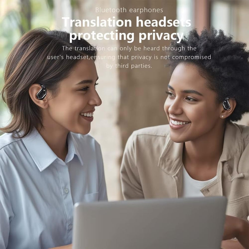 Smart Language Translator Earbuds, 144 Languages Real-Time Translation, Wireless Bluetooth Earphones with Charging Case, iOS Android Compatible, Online Offline Mode