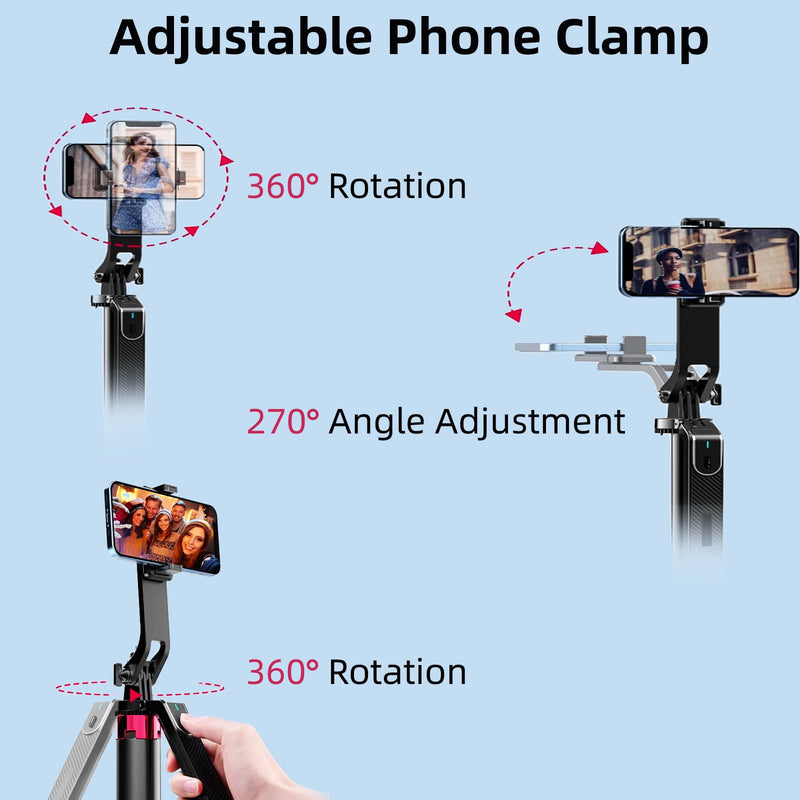WOVTE 71" Selfie Stick Tripod with 2 Lights, Extendable Tripod for iPhone, Selfie Stick Tripod Stand with Remote, Portable Phone Tripod for Cell Phone Compatible with iPhone/Android, Gopro