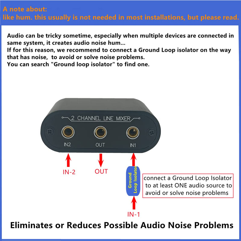 2 Way Audio mixer 3.5mm Un-powered mixer, 2 to 1 Stereo aux 3.5mm line levels control Box mini passive mixer X21