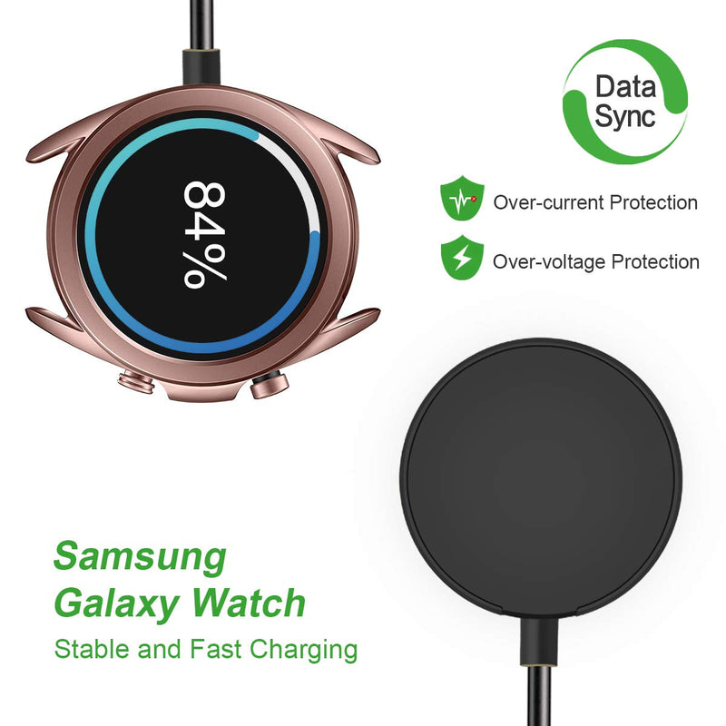 Compatible with Samsung Galaxy Watch 6/6 Classic/ 5/5 Pro/4/4 Classic/3/Active 2/Active,1-Pack Replacement USB Wireless Charging Cable Dock Stand for Galaxy Watch Accessories 1 PACK Charger