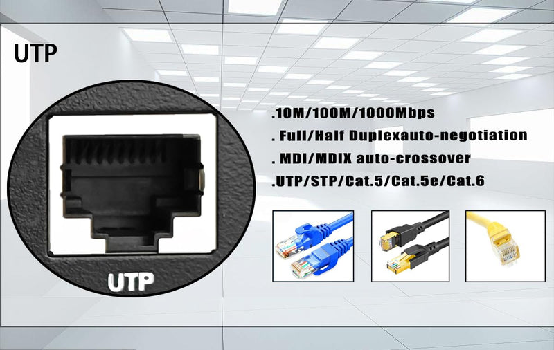 Gigabit SingleMode Fiber to Ethernet Media Converter, Dual SC Fiber, Up to 20KM,1000Base-LX to 10/100/1000Base-Tx Gigabit SMF Fiber SC to Copper RJ45 Ethernet Converter - 1 Unit