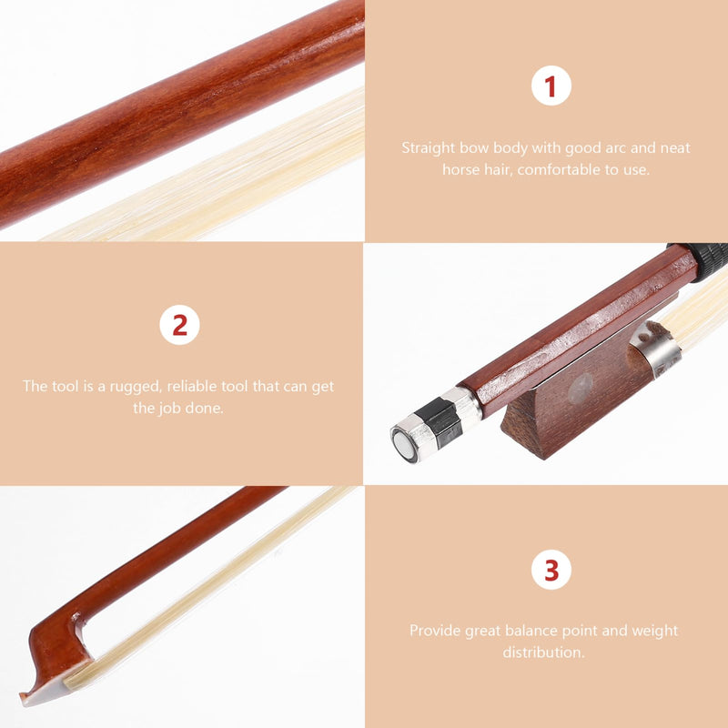COHEALI 1/2 Violin Bow - Well Balanced Practice Horse Hair Violin Bow Hand Crafted Violin Bow Instrument Accessory 45X2cm