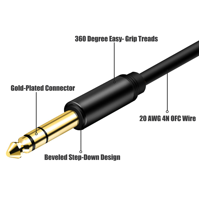 1/4 Inch TRS to XLR Cable 10Ft 2pack, 6.35mm Male to XLR 3 pin Male Balanced Cable,for Microphone, Audio Mixer, Speaker, Studio and More 10Ft-[2pack]