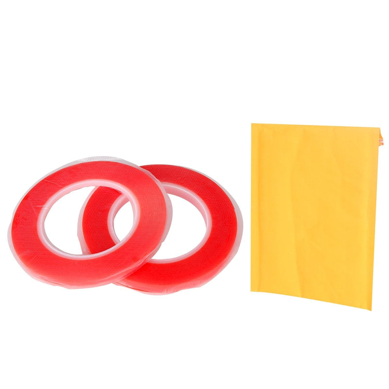 Double Sided Adhesive Tape Kaisiking 5mm / 10mm x 25M Heat Resistant High Adhesion Transparent Acrylic Tape, LCD Screen Repair Sticker for Cell Phone Touch Screen Repair 2pcs (5mm+10mm)