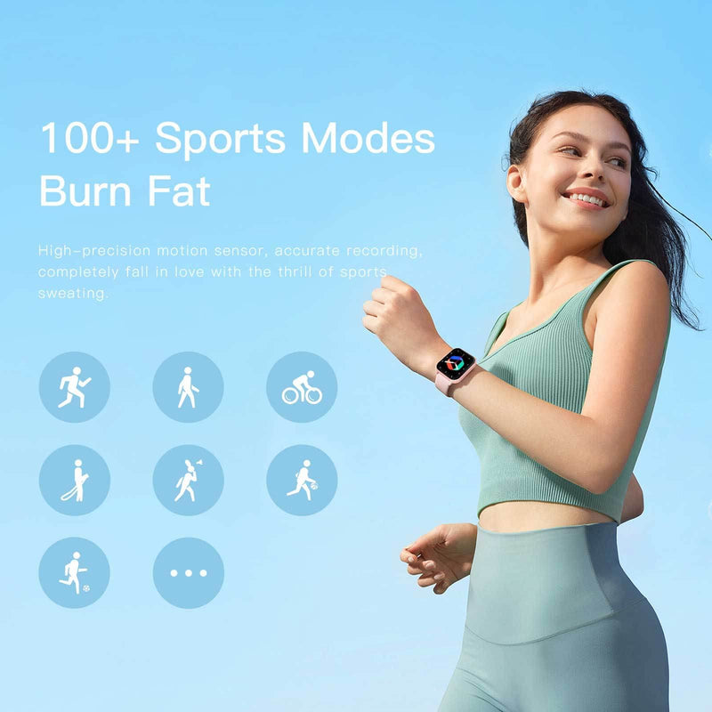 findtime 1.83" Smart Watch Answer/Make Calls, Full Touch Screen Bluetooth Smartwatch with AI Control 100+ Sports Mode GPS Fitness Tracker for Android iOS Phones Black Pink