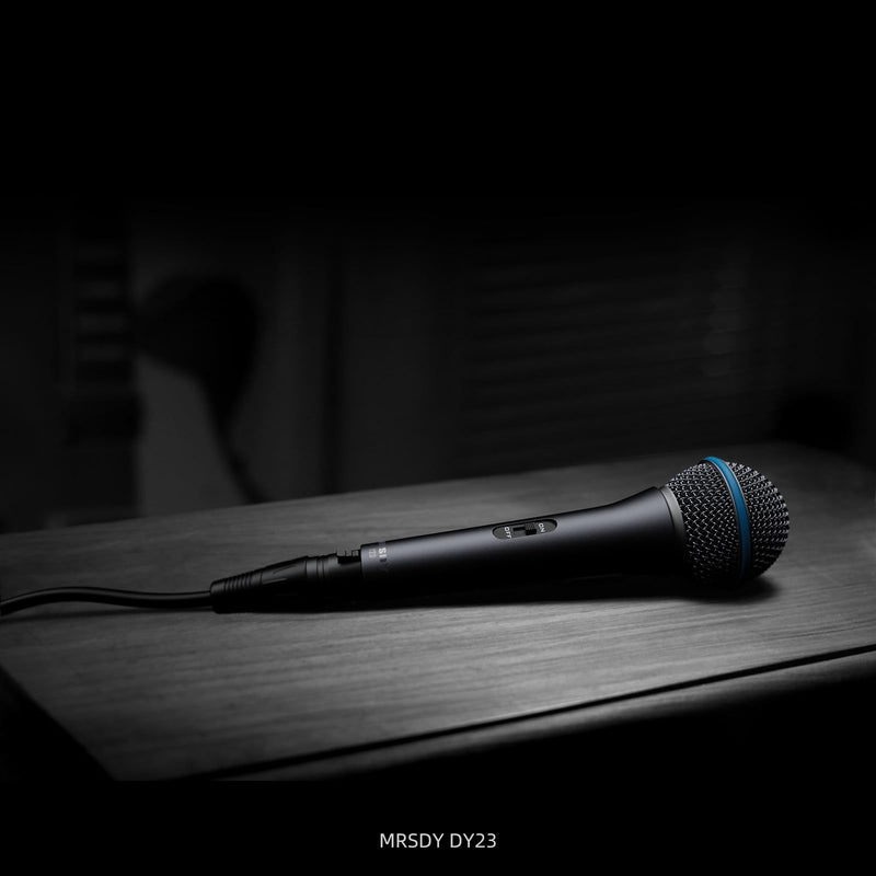 Vocal Dynamic Microphone, Metal Handheld Wired Microphone for Singing, Mic Suitable for Karaoke and Recording, with On/Off Switch and 16.4ft XLR Cable DY23