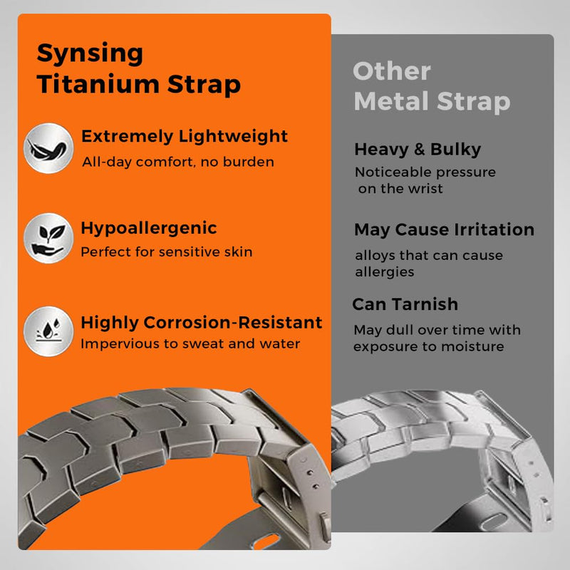 20mm Titanium Watch Band Compatible with Galaxy Watch 6 Classic 43mm/47mm/5 Pro 45mm/4 Classic 46mm,22mm Metal Strap Compatible with Samsung Watch 46MM/3 45MM, Fenix 8 43mm,Gear S3 Frontier 22mm