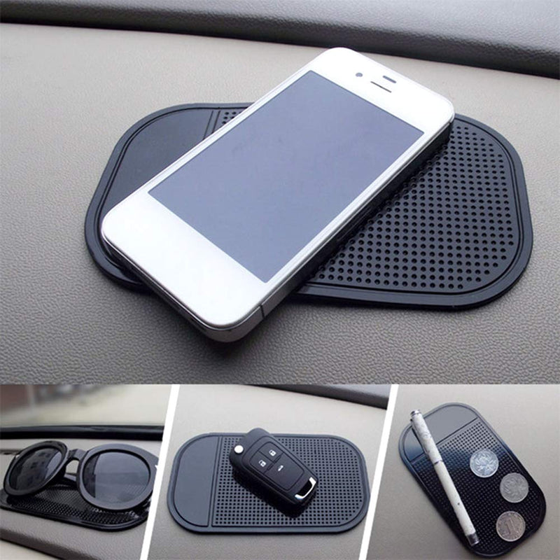 [AUSTRALIA] - 7 Pack Car Dashboard Anti-Slip Mat, 2 Sizes Heat Resistant Sticky Non-Slip Ripple Dash Grip Silicone Pad for Cell Phone Sunglasses Keys by ACKLLR,Black 