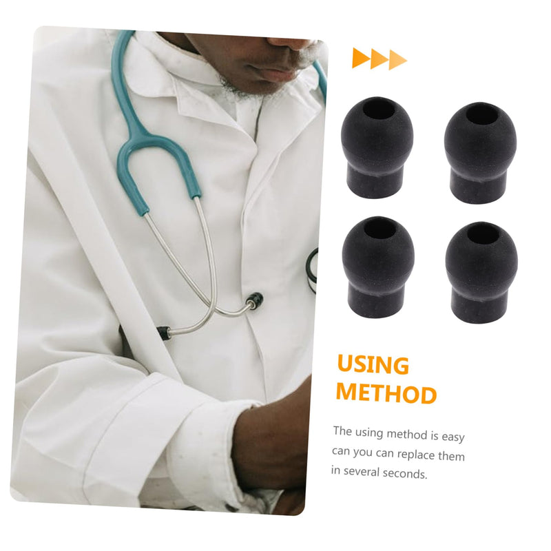 Healvian Pack of 4 Ear Plugs Accessories Ear Plugs Non Medical Not Medical Not Medical Soft Ear Tips Replacement Earplugs Not Medical Not Medical Not 1.5x1.2cm black