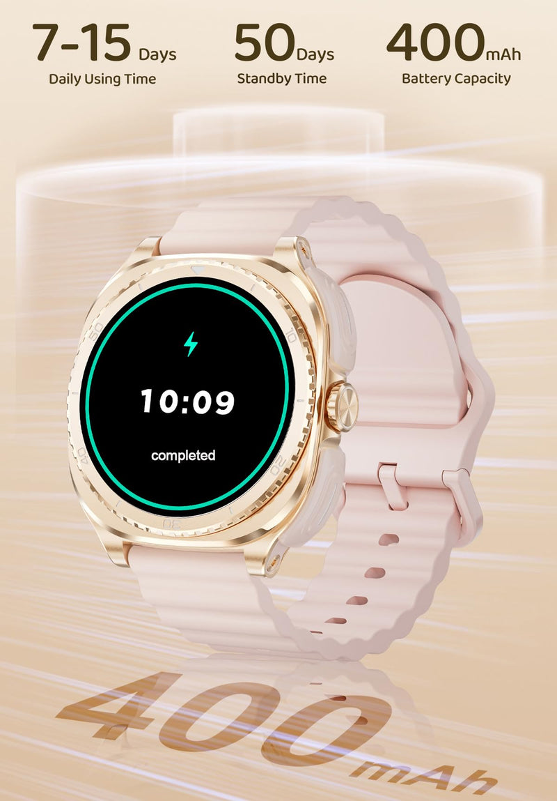 Smart Watch with Earbuds for Women&Wife Gift, 1.53” HD Display, Bluetooth Call, Music Control,Fitness Tracker, Step,Calories,Sleep Monitor,Heart Rate Monitor,Health Tracking,Android & iOS