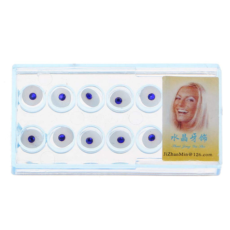 YO-HAPPY Box of 10 / Box 2 mm Dental Colourful Crystal Tooth Fashion Jewellery Gemstone Decoration with Box