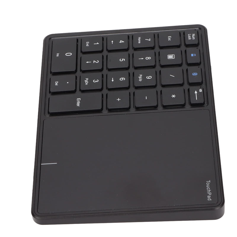 Sanpyl Numeric Keypad, 2 in 1 22 Keys 2.4G Touchpad Bluetooth 4.2 Number Pad, Type C Charging 500mAh Financial Accounting Keyboard, for Laptop, PC, Desktop(Black) black