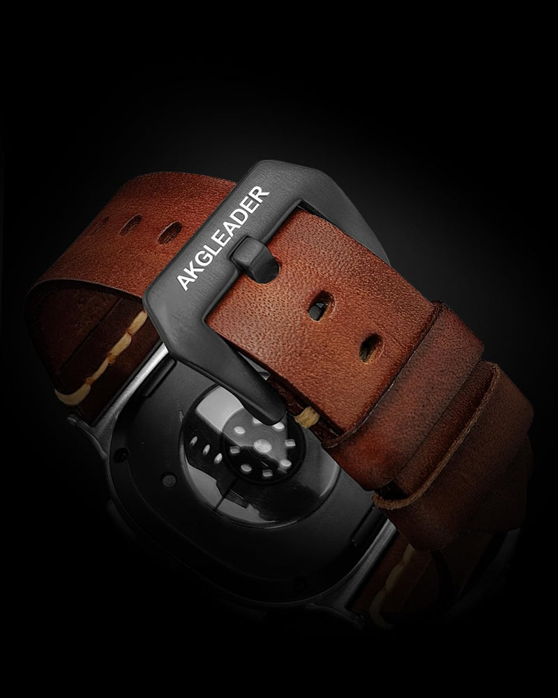 Leather Bands Compatible with Apple Watch Ultra 3/2/1 Band 49mm 46mm 45mm 44mm 42mm, Genuine Leather Metal Connector Strap for iWatch Ultra Series 11/10/9/8/7/SE/6/5/4/3/2/1 brown