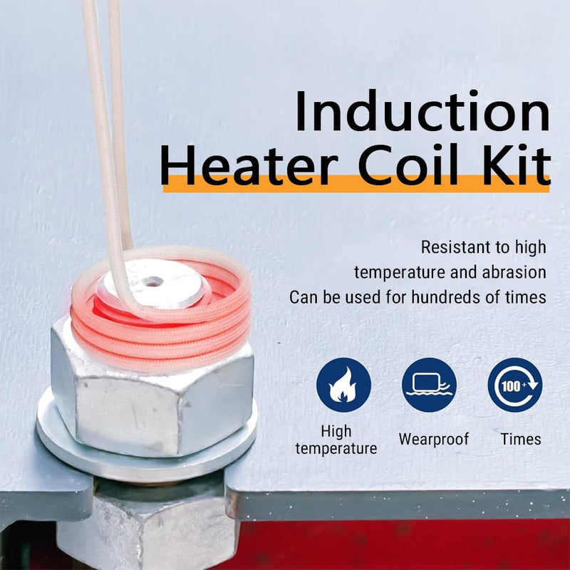 Uadme Induction Heating Coils, 4 Pieces Induction Heating Coil, Flameless Induction Heating Accessories, 3.0 mm Brass Core Electric Heat Induction Coil Set for Removing Nuts and Screws