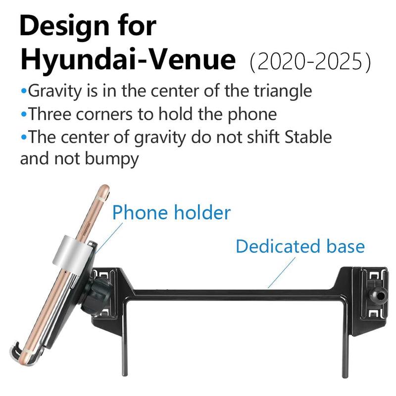 Car Phone Holder for Hyundai Venue 2020 2021 2022 2023 2024 2025 2026 Auto Interior Accessories Best Cell Phones Mount Cellphone Mobile Cradle Charging Navigation Bracket Screen Stand Accessory