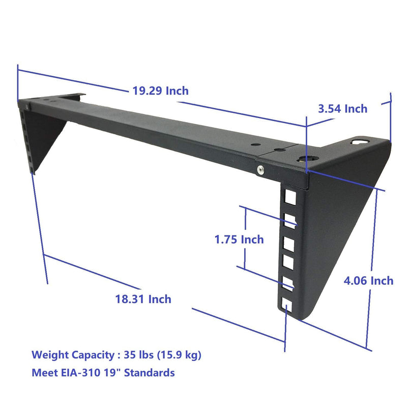 Jingchengmei 2U 19 Inches Lightweight Folding Steel Wall Mountable Simple Vertical Rack and Server Rack (2U35P) 2U Lightload