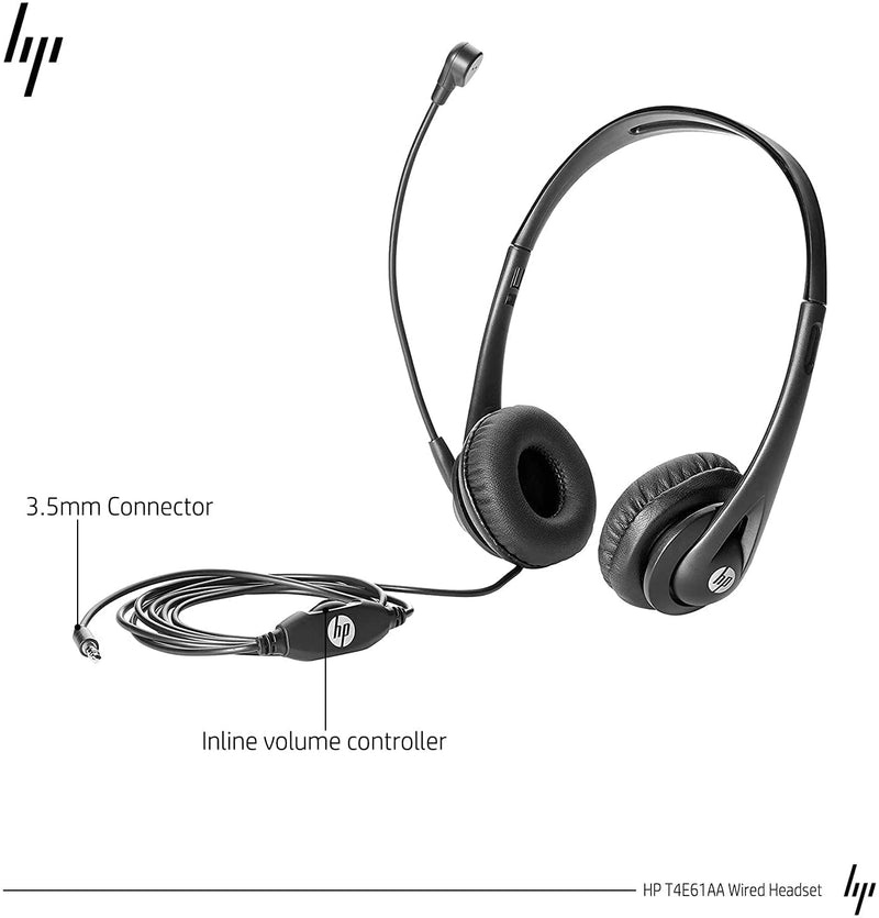 HP 3.5mm Stereo Wired Business Headset, Customer Service Headset with Microphone for Laptop/Desktop/PC/MAC