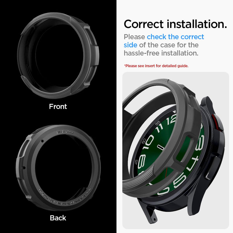 Spigen Liquid Air and Rugged Band Designed for Samsung Galaxy Watch 6 Classic 47mm - Black