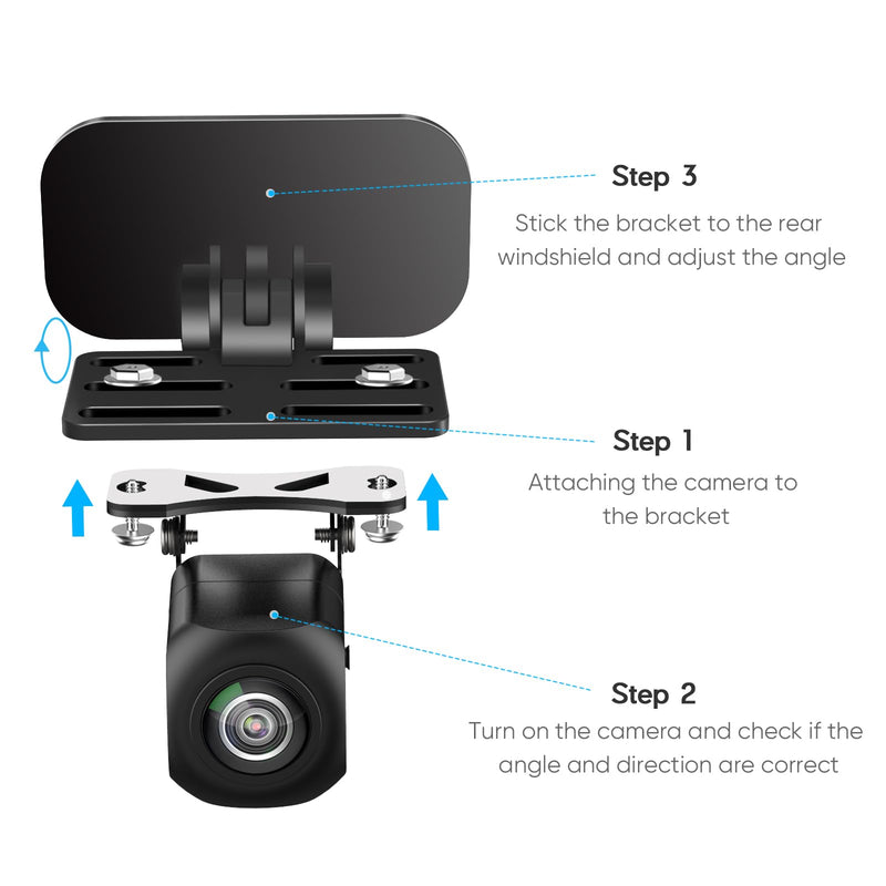 Rear Camera Holder,(Adhesive-2PCS) Universal Back Windshield Backup Camera Mount,Rear View Camera Bracket,Rear Window Camera Mount,Dash Cam Mirror Camera Reverse Camera Mount