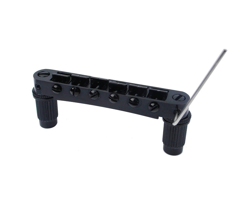 Guyker Guitar Saddle Bridge - Tune-O-Matic Bridges with Studs Replacement for LP EPI 6 String Electric Guitar (GM003, Black) Black, GM003