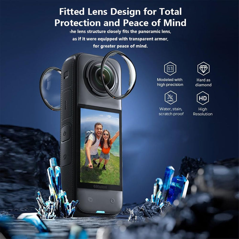 Lens Guard for Insta360 X4, Lens Protector Removable PC Protective Lens Cover for Insta 360 X4 Accessories(2 sets - 4 pcs)