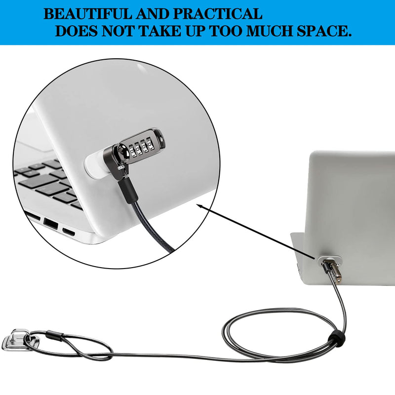 5Pack Anti Theft Self-Adhesive Security Plate with Slot for Cables to Lock Down Laptops, Mac Book, Tablets, iPad, or Other Computer (White) White lock slot-5Pack