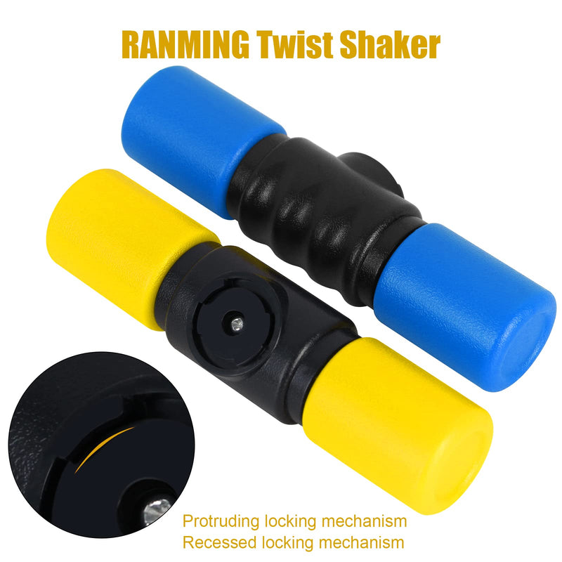 RANMING Twist Shaker 3PCS Double Row Shakers Percussion Instruments Set Medium Volumelatin Latin Percussion Instruments for Studio,Band,Drummers(Yellow-Blue-Red) Yellow-Blue-Red